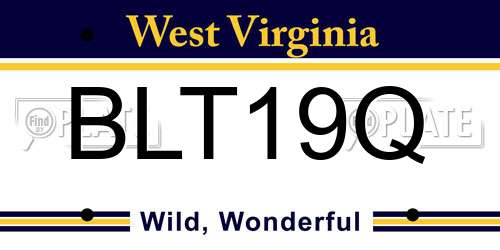 BLT19Q West Virginia License Plate