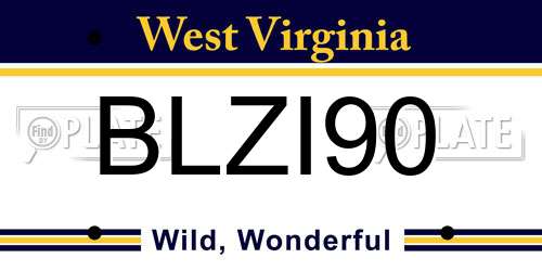 BLZI90 West Virginia License Plate