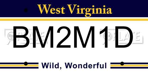 BM2M1D West Virginia License Plate