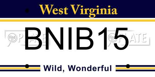 BNIB15 West Virginia License Plate