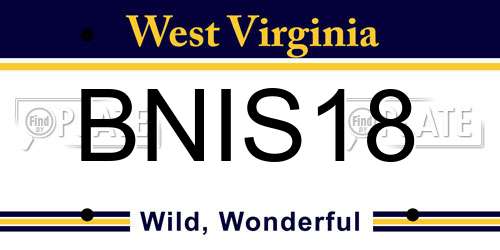 BNIS18 West Virginia License Plate