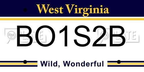 BO1S2B West Virginia License Plate