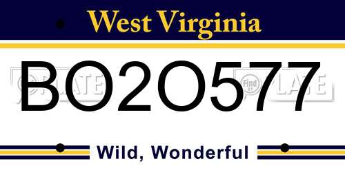 BO2O577 West Virginia License Plate