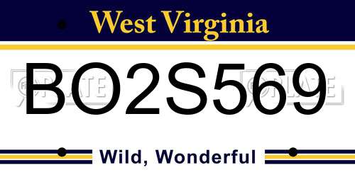 BO2S569 West Virginia License Plate