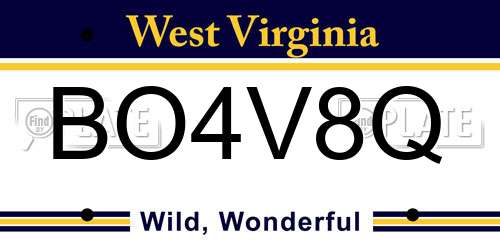 BO4V8Q West Virginia License Plate