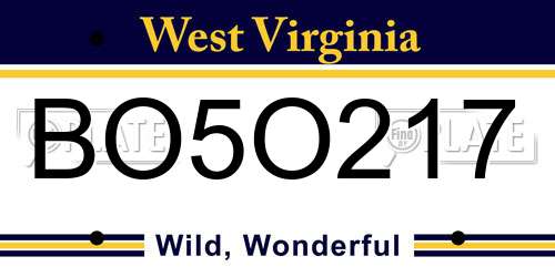 BO5O217 West Virginia License Plate