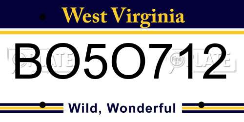 BO5O712 West Virginia License Plate