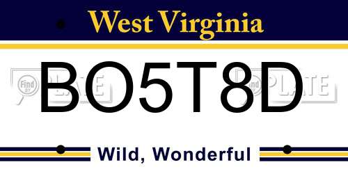 BO5T8D West Virginia License Plate