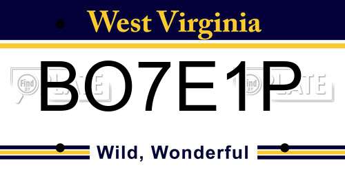 BO7E1P West Virginia License Plate
