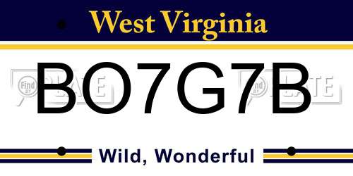 BO7G7B West Virginia License Plate