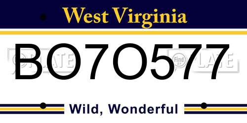 BO7O577 West Virginia License Plate