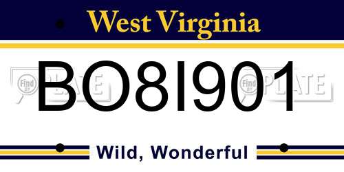 BO8I901 West Virginia License Plate