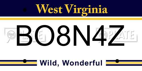 BO8N4Z West Virginia License Plate