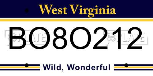 BO8O212 West Virginia License Plate