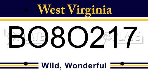 BO8O217 West Virginia License Plate