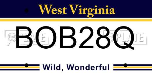 BOB28Q West Virginia License Plate