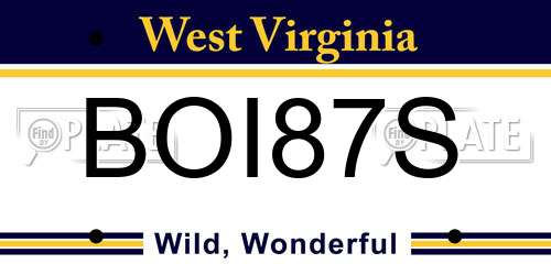BOI87S West Virginia License Plate