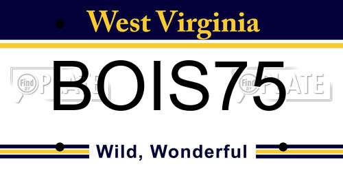 BOIS75 West Virginia License Plate