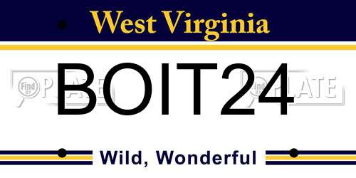 BOIT24 West Virginia License Plate