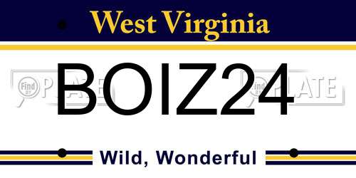 BOIZ24 West Virginia License Plate
