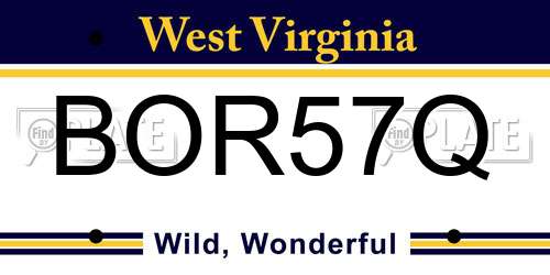 BOR57Q West Virginia License Plate