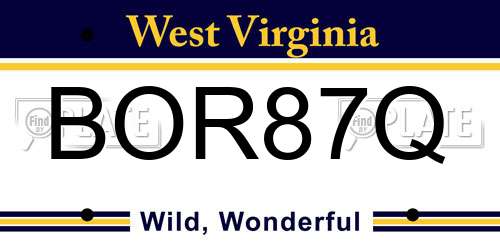 BOR87Q West Virginia License Plate