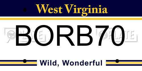 BORB70 West Virginia License Plate
