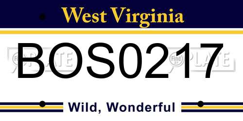 BOS0217 West Virginia License Plate