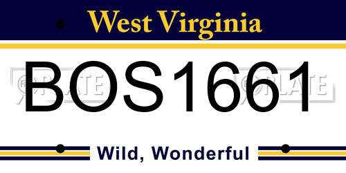 BOS1661 West Virginia License Plate