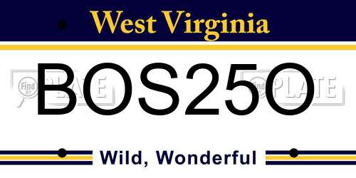 BOS25O West Virginia License Plate