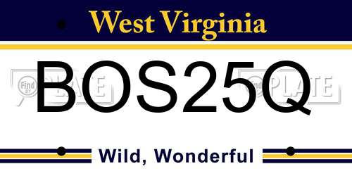 BOS25Q West Virginia License Plate