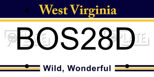 BOS28D West Virginia License Plate