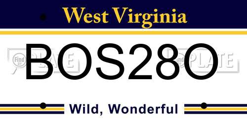 BOS28O West Virginia License Plate
