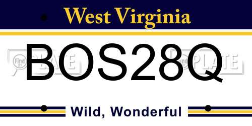 BOS28Q West Virginia License Plate