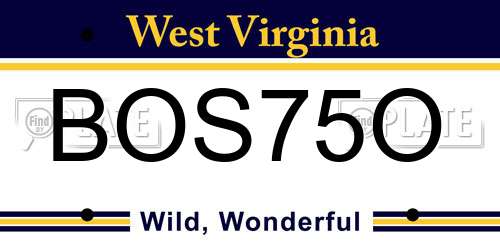 BOS75O West Virginia License Plate