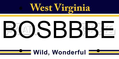 BOSBBBE West Virginia License Plate