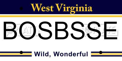 BOSBSSE West Virginia License Plate