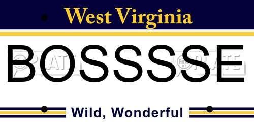 BOSSSSE West Virginia License Plate