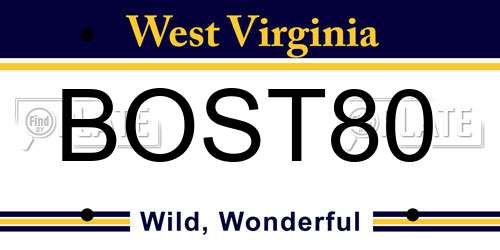 BOST80 West Virginia License Plate