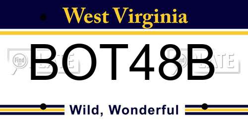 BOT48B West Virginia License Plate