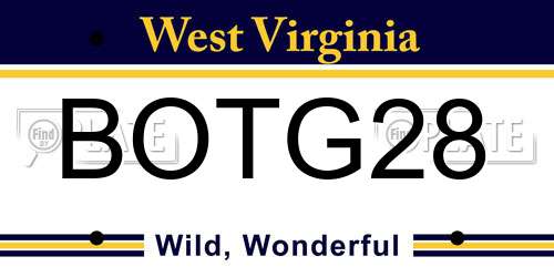 BOTG28 West Virginia License Plate