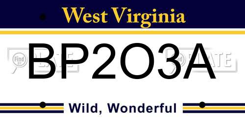 BP2O3A West Virginia License Plate