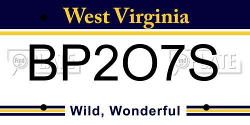 BP2O7S West Virginia License Plate