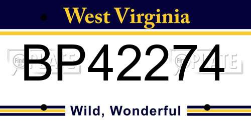 BP42274 West Virginia License Plate