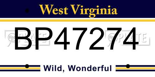 BP47274 West Virginia License Plate