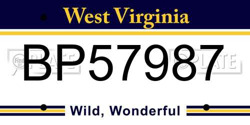 BP57987 West Virginia License Plate