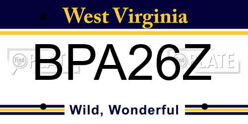 BPA26Z West Virginia License Plate