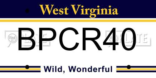 BPCR40 West Virginia License Plate