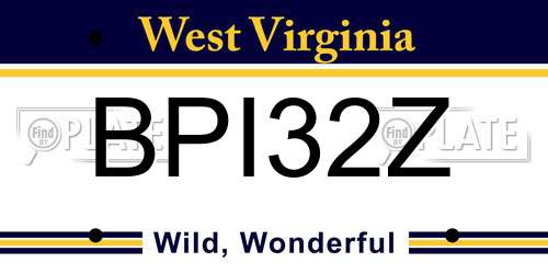 BPI32Z West Virginia License Plate
