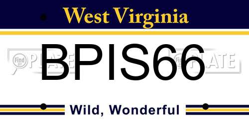 BPIS66 West Virginia License Plate
